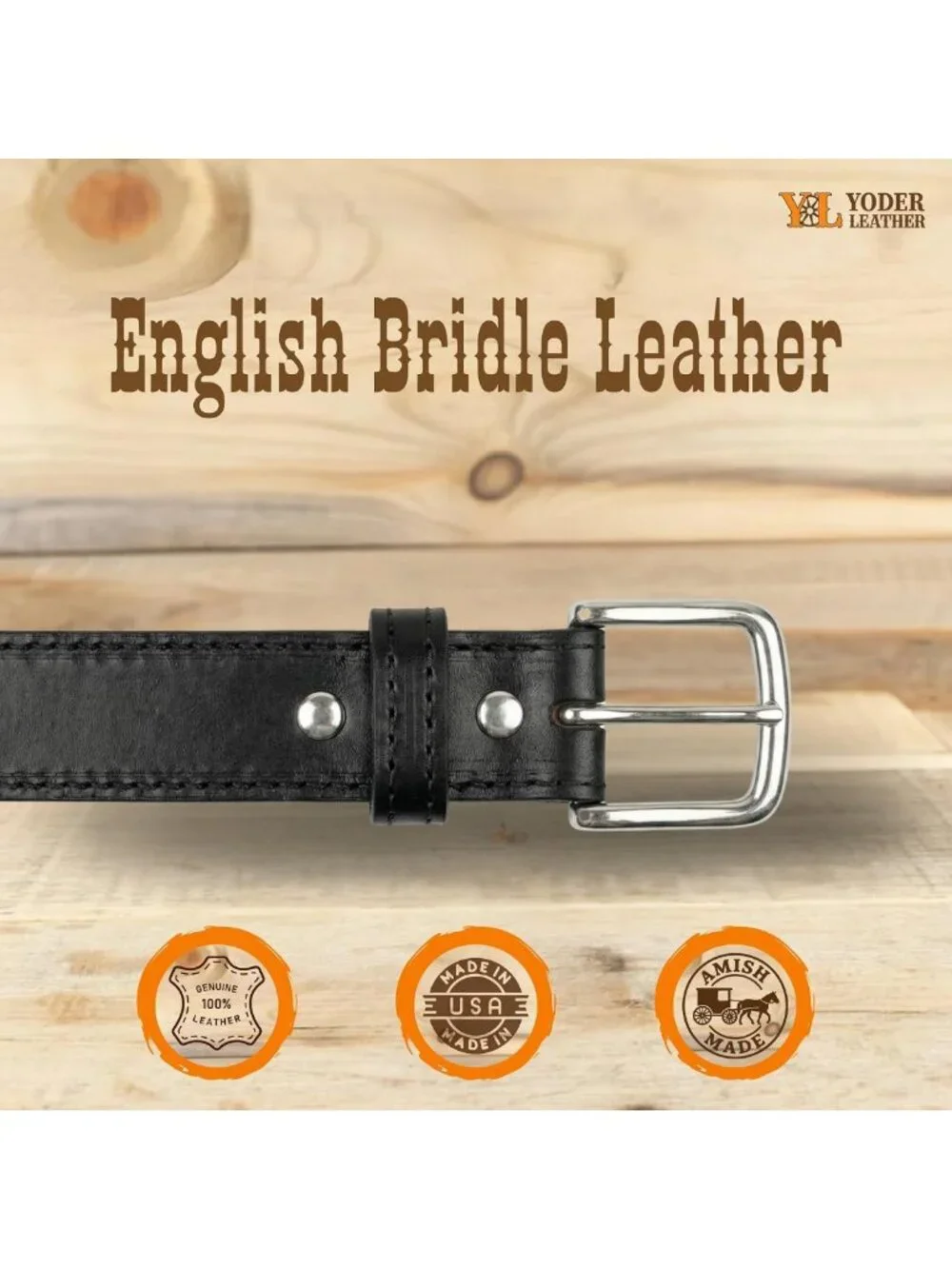 Extra Thick Handmade Bridle Leather Belt, 1.5